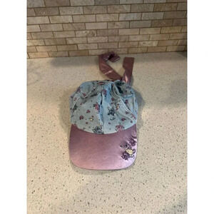 Disney Parks‎ Aladdin Jasmine Floral Baseball Cap Pink Ribbon b38